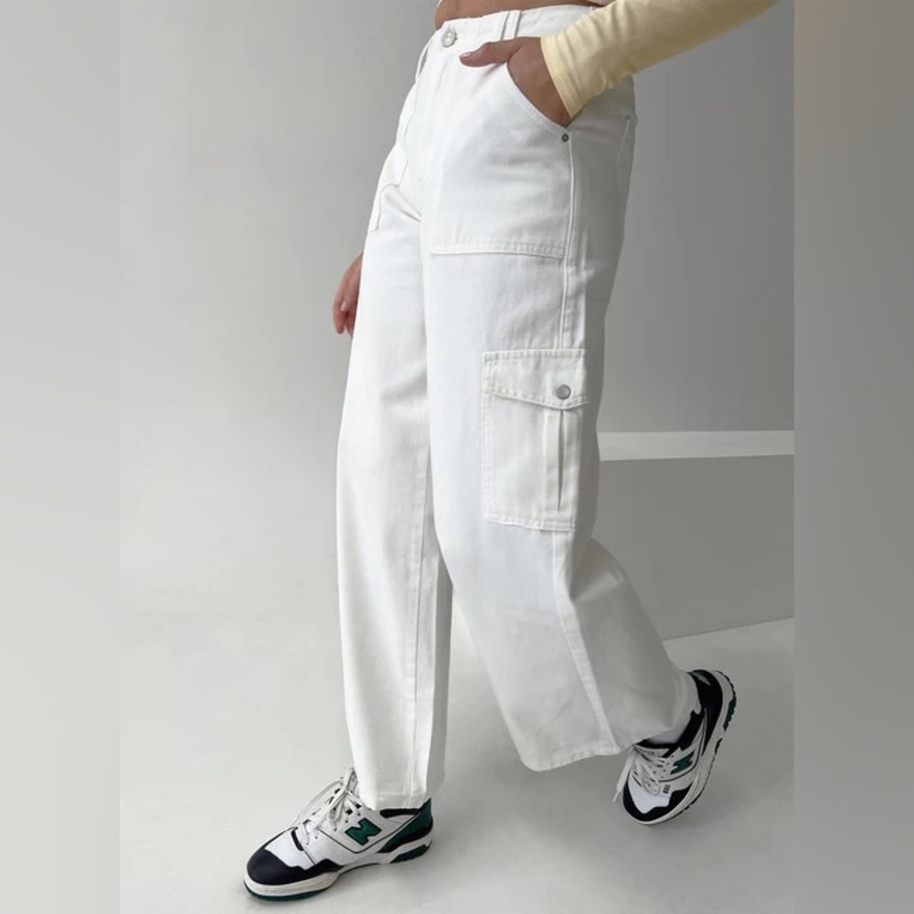 Princess Polly White Cargo Pants